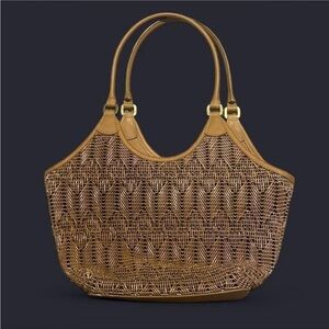 Nine West Brown Woven Tote Bag